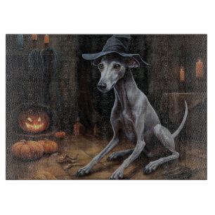 Italian Greyhound Pumpkins Halloween Scary  Cutting Board