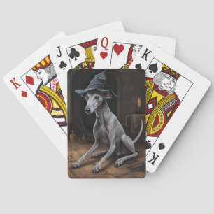 Italian Greyhound Pumpkins Halloween Scary Playing Cards