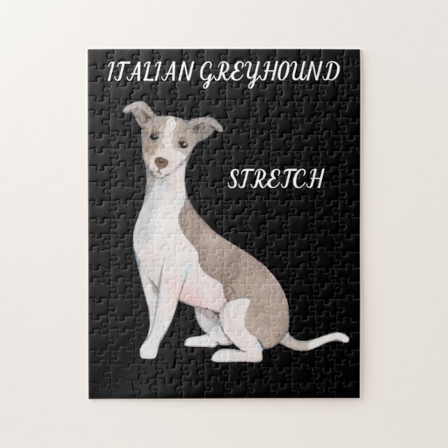 ITALIAN GREYHOUND PUZZLE & PERSONALIZED NAME. (Vertical)