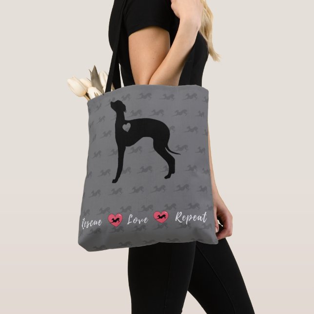 Italian Greyhound Rescue Bag, Iggy. Tote Bag (Close Up)