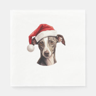 Italian Greyhound Santa Hat Christmas Sweater Pet Napkin