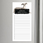 Italian Greyhound Shopping List  Magnetic Notepad<br><div class="desc">Adorable things to fetch Italian Greyhound dog with a black chalkboard frame personalised with your name.</div>