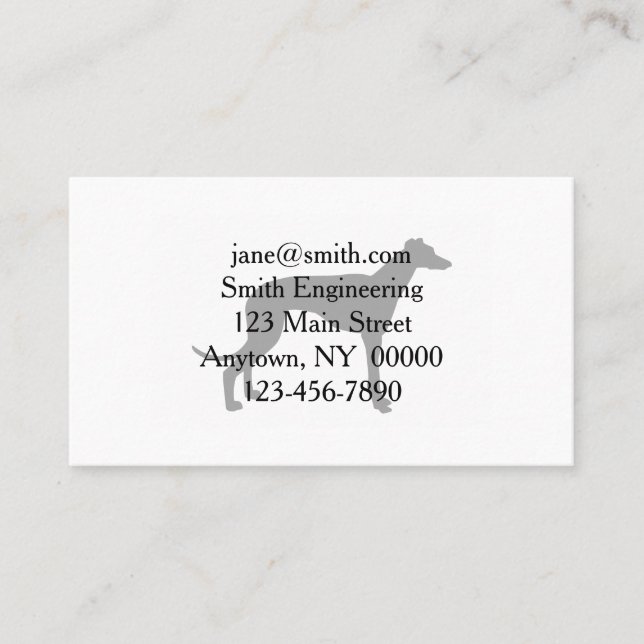 Italian Greyhound silhouette in black Business Card (Front)