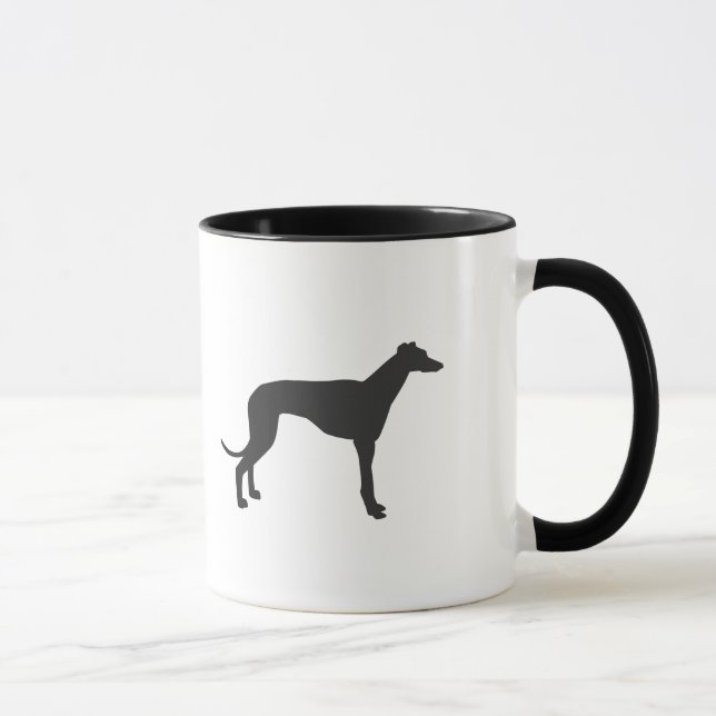 Italian Greyhound silhouette in black Mug (Right)