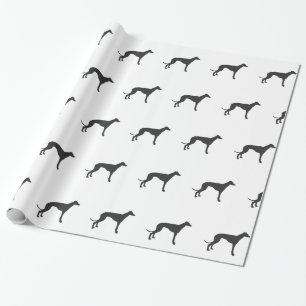 Italian Greyhound silhouette in black Wrapping Paper