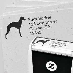 Italian Greyhound Silhouette Return Address Self-inking Stamp
