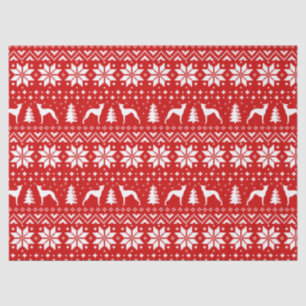 Italian Greyhound Silhouettes Christmas Pattern Tissue Paper