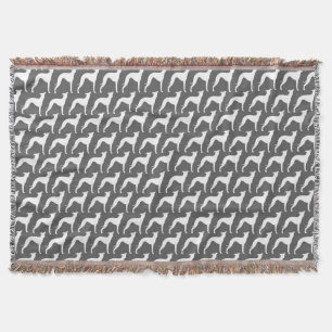Italian Greyhound Silhouettes Iggy Dogs Pattern Throw Blanket