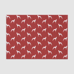Italian Greyhound Silhouettes Pattern Red Holiday Tissue Paper