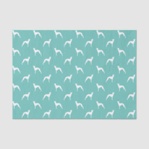 Italian Greyhound Silhouettes Pattern Teal Tissue Paper