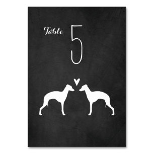 Italian Greyhound Silhouettes Wedding Reception Table Number
