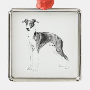Italian Greyhound Style Metal Tree Decoration