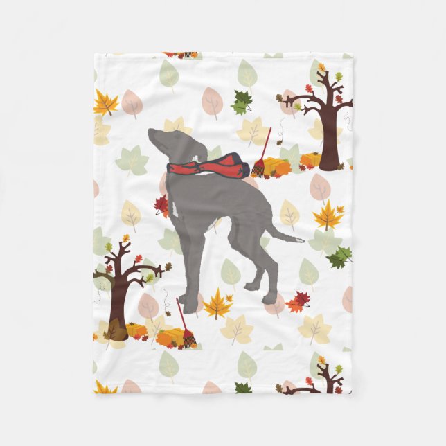 Italian Greyhound Throw Blanket, Iggy Fall Decor Fleece Blanket (Front)