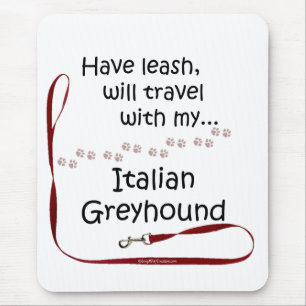 Italian Greyhound Travel Leash Mouse Mat