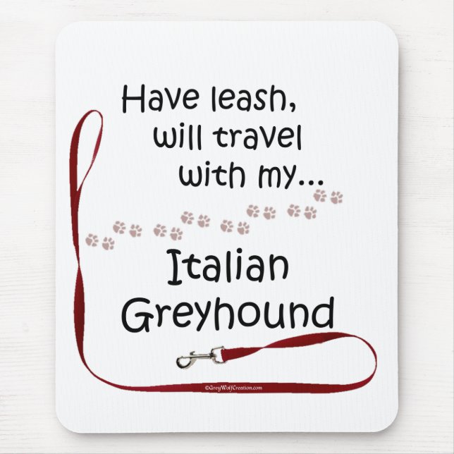 Italian Greyhound Travel Leash Mouse Mat (Front)