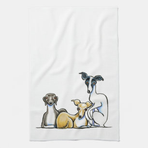 Italian Greyhound Trio Tea Towel