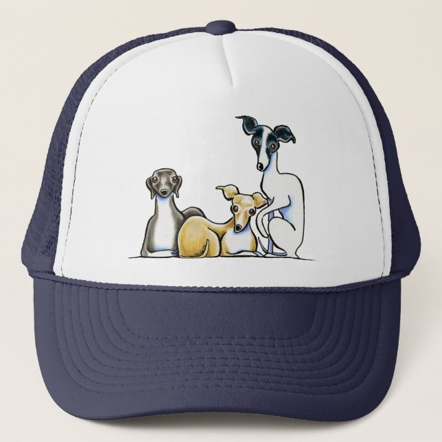Italian Greyhound Trio Trucker Hat (Front)