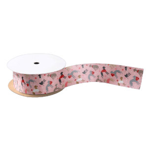 Italian Greyhound Valentine Pattern Satin Ribbon