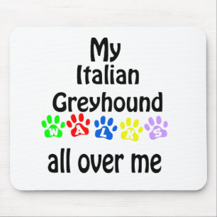 Italian Greyhound Walks Design Mouse Mat