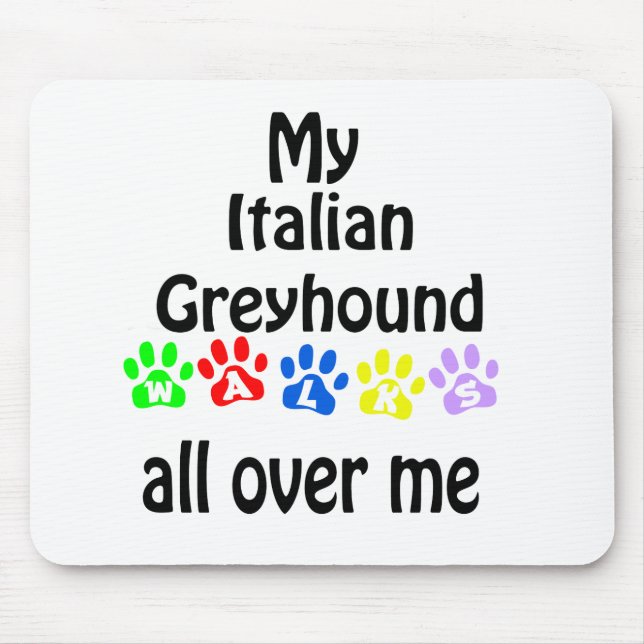 Italian Greyhound Walks Design Mouse Mat (Front)