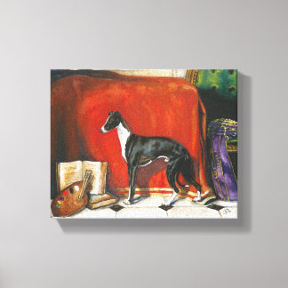 Italian Greyhound Watercolor Painting Canvas Print