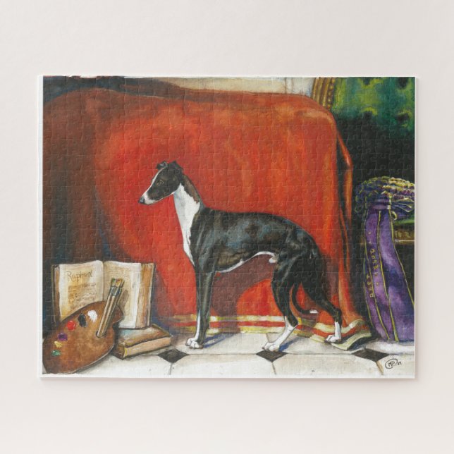 Italian Greyhound Watercolor Painting Jigsaw Puzzle (Horizontal)