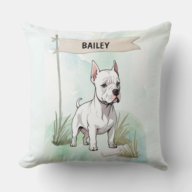 Italian Greyhound Watercolor Personalised Dog Cushion (Front)