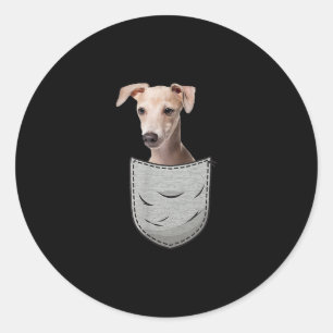 Italian Greyhound Whippet Chest Pocket For Dog Own Classic Round Sticker
