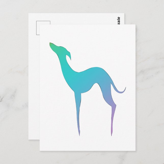 Italian Greyhound Whippet Dog elegant silhouette Postcard (Front/Back)