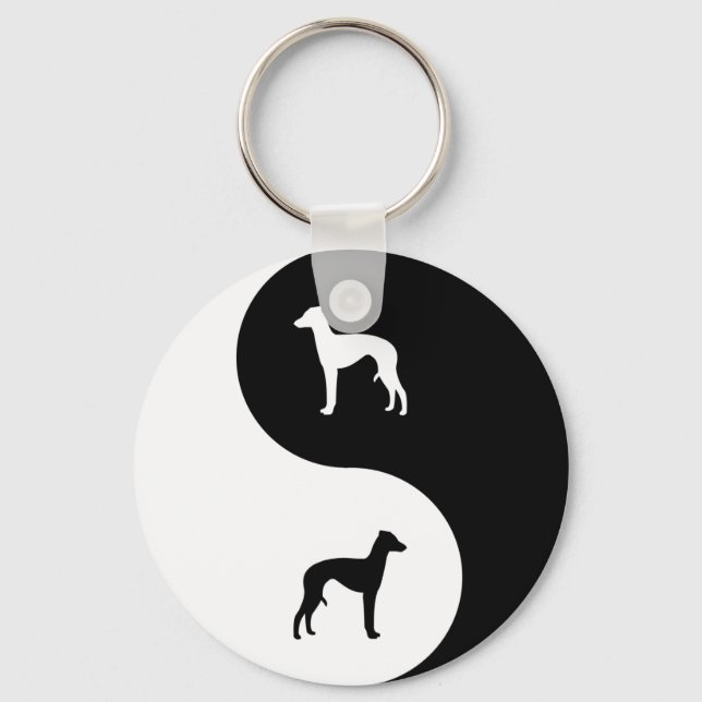 Italian Greyhound Yin Yang Key Ring (Front)
