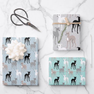 Italian Greyhounds Cute Pattern Wrapping Paper Sheet