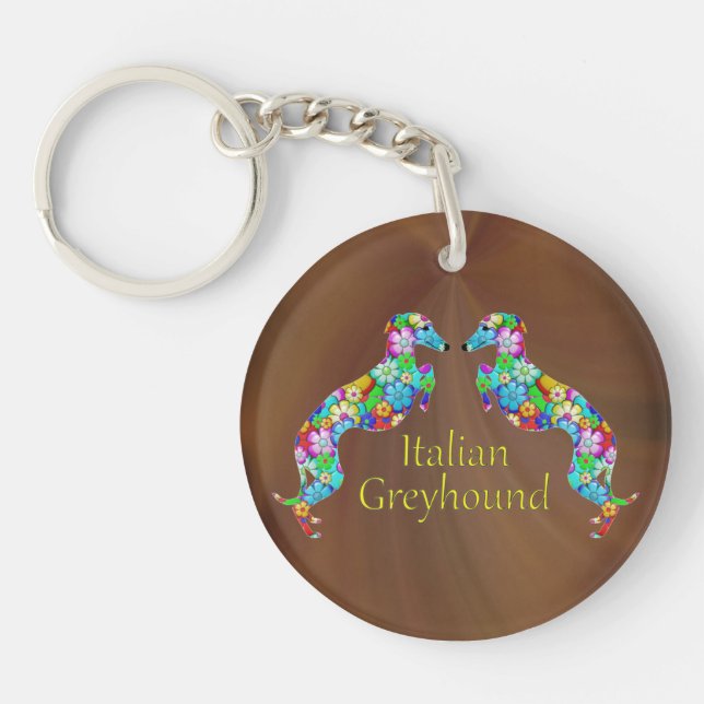 Italian Greyhounds Key Ring (Front)