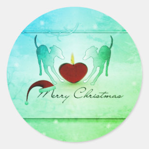Italian Greyhound's Merry Christmas Classic Round Sticker
