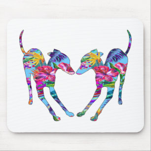 Italian Greyhounds Playing Mouse Mat