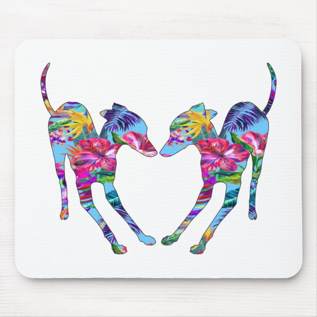 Italian Greyhounds Playing Mouse Mat (Front)