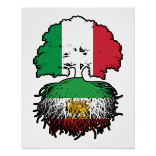 Italian Grown Iranian Roots Lion and Sun Poster