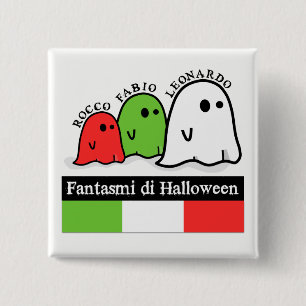 Italian Halloween Ghosts, Fantasmi di Halloween 15 Cm Square Badge