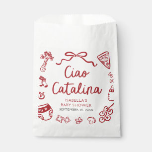 Italian Hand Drawn Pizza Ciao Bambino Baby Shower Favour Bags