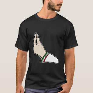 Italian Hand Gesture Design with Italian Flag T-Shirt