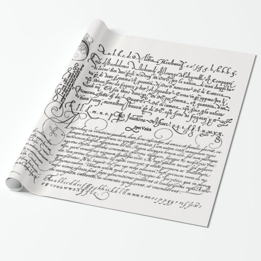 Image of Italian Handwriting Calligraphy Vintage Art Wrapping Paper
