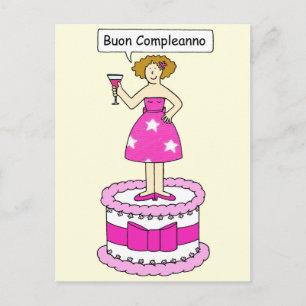 Italian Happy Birthday Bon Compleanno Postcard
