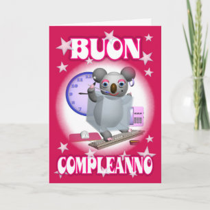 Italian Happy Birthday-Buon Compleanno -Koala Card