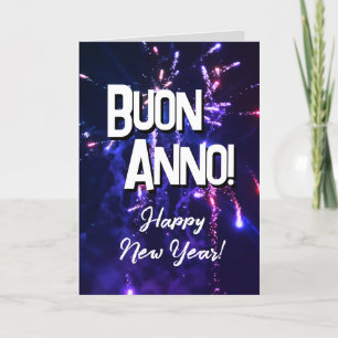 Italian Happy New Year Auguri di Buon Anno 2024 Holiday Card