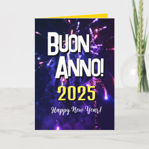 Italian Happy New Year Auguri di Buon Anno 2025 Holiday Card
