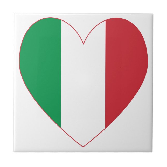 Italian Heart Flag Tile (Front)