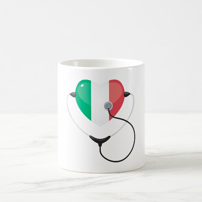 Italian Heart with Stethoscope Healthcare Coffee Mug (Creator Uploaded)