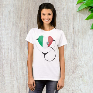 Italian Heart with Stethoscope Healthcare T-Shirt
