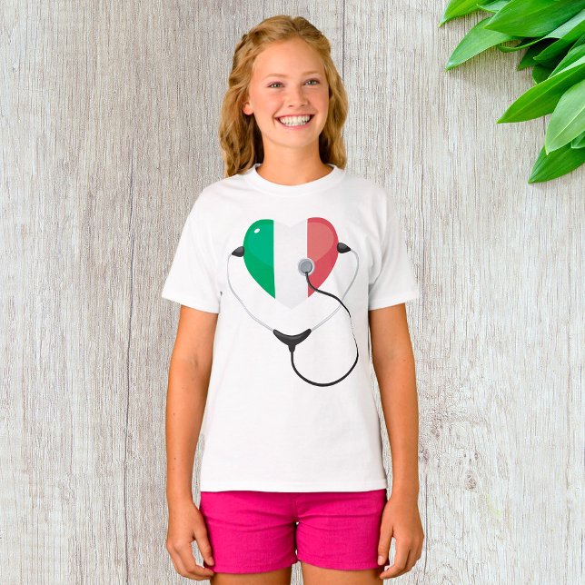 Italian Heart with Stethoscope Healthcare T-Shirt (Creator Uploaded)