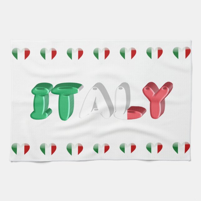 Italian hearts tea towel (Horizontal)