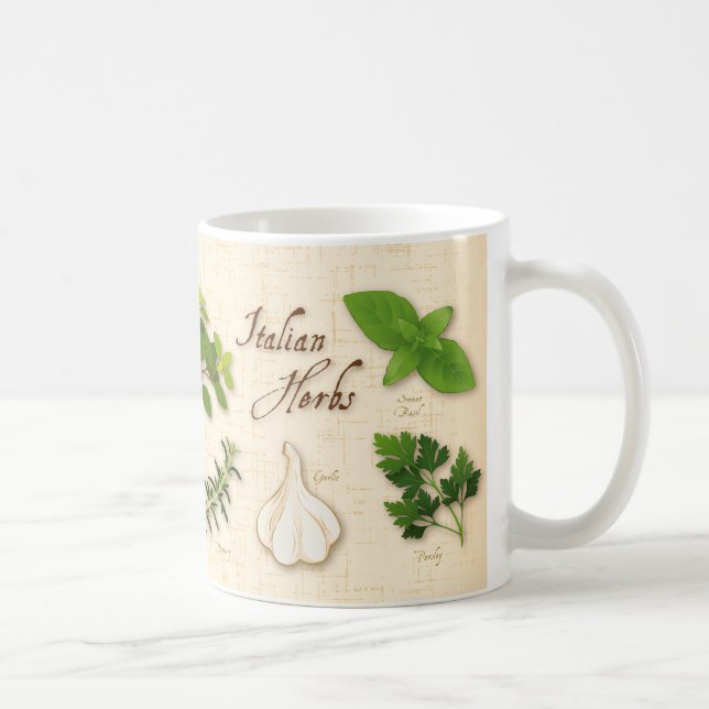Italian Herbs, Basil, Oregano, Parsley, Garlic Coffee Mug (Right)